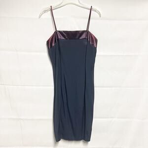John Roberts Vintage 90s Y2K Party Cocktail Navy Blue Dress Size 8